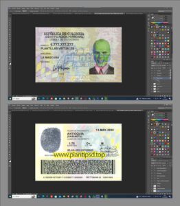 Cedula Colombia – Plantilla Digital Editable en Photoshop - Plantillas ...